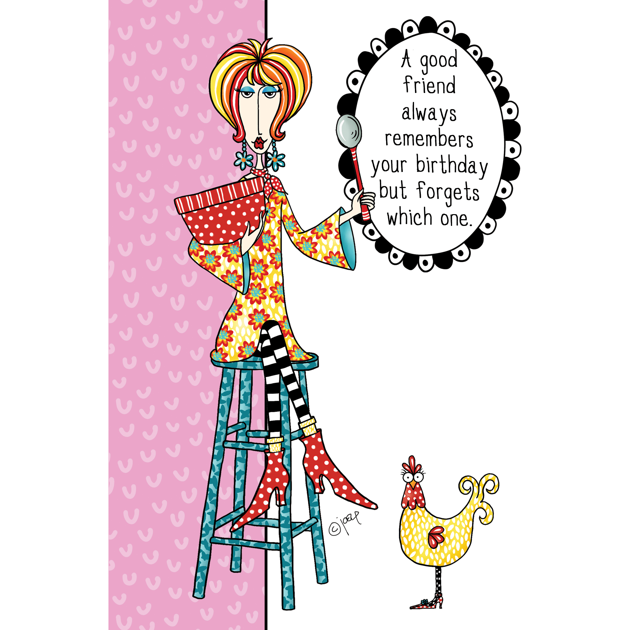 Pictura Remember Bday Birthday Card Dolly Mamas with colorful floral design and cheerful message for special occasions.